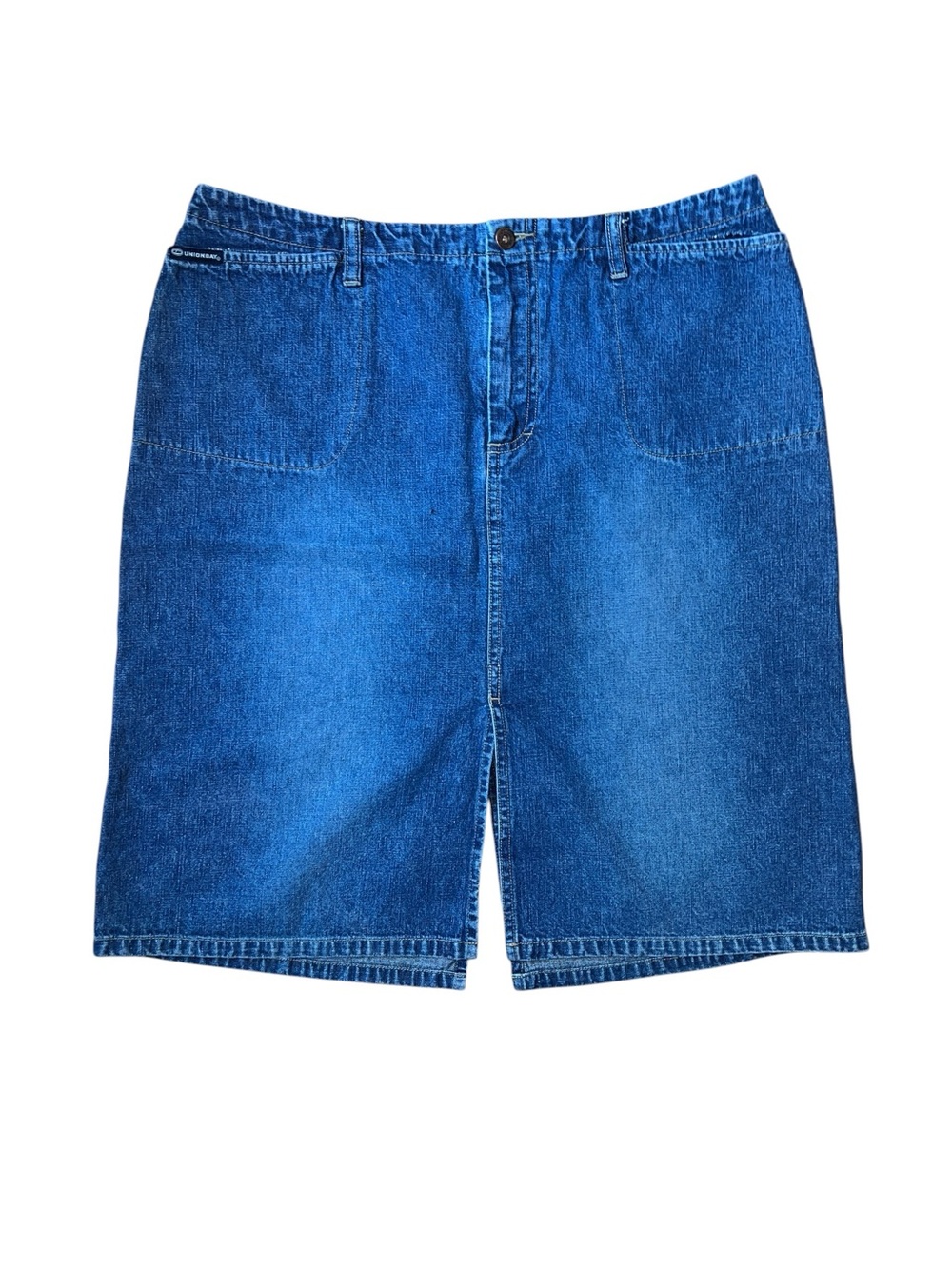 Unionbay Denim Skirt Womens 13 Blue Knee Length Cotton Casual A-Line
